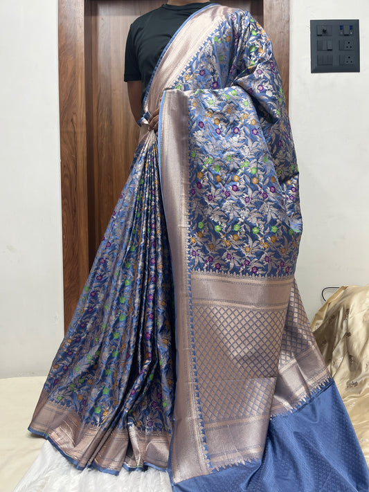 Meenakari Mashru Katan Banarsi Saree