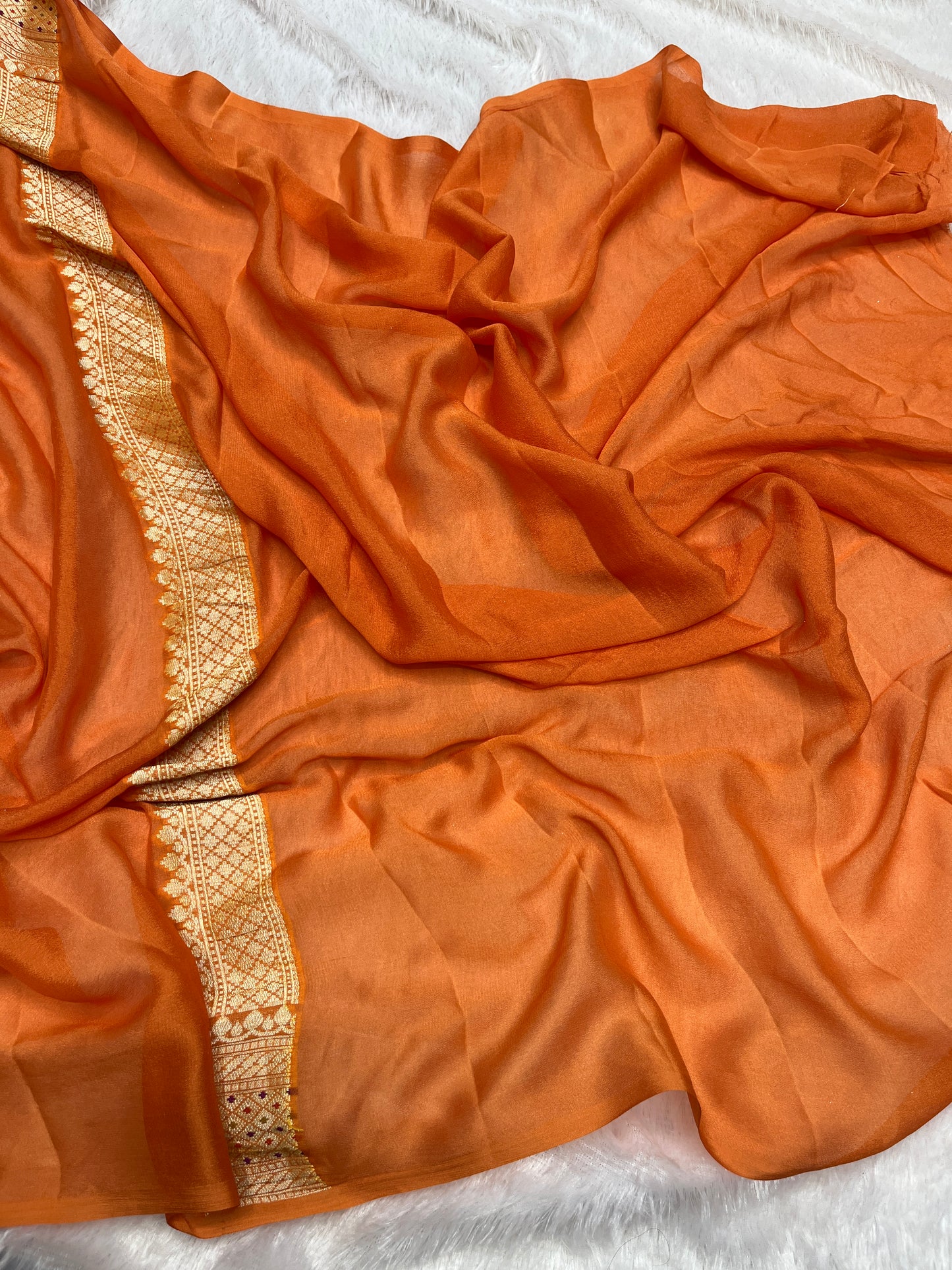 Minakari Khaddi Chiffon Banarasi Saree