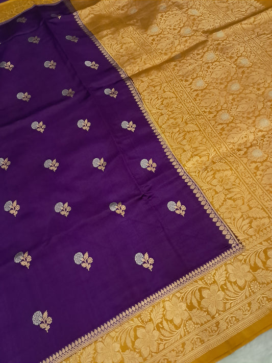 Sona Rupa Kadhwa Mango Silk Banarasi Saree