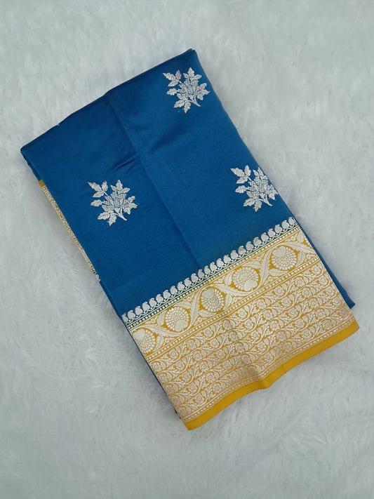Kadhwa Handlooom Mango Silk Banarasi Saree