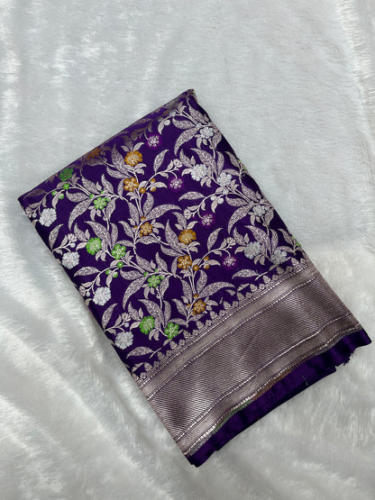 Meenakari Mashru Katan Banarsi Saree