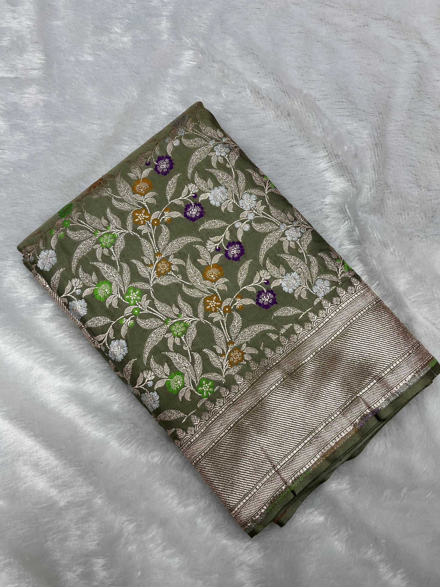 Meenakari Mashru Katan Banarsi Saree