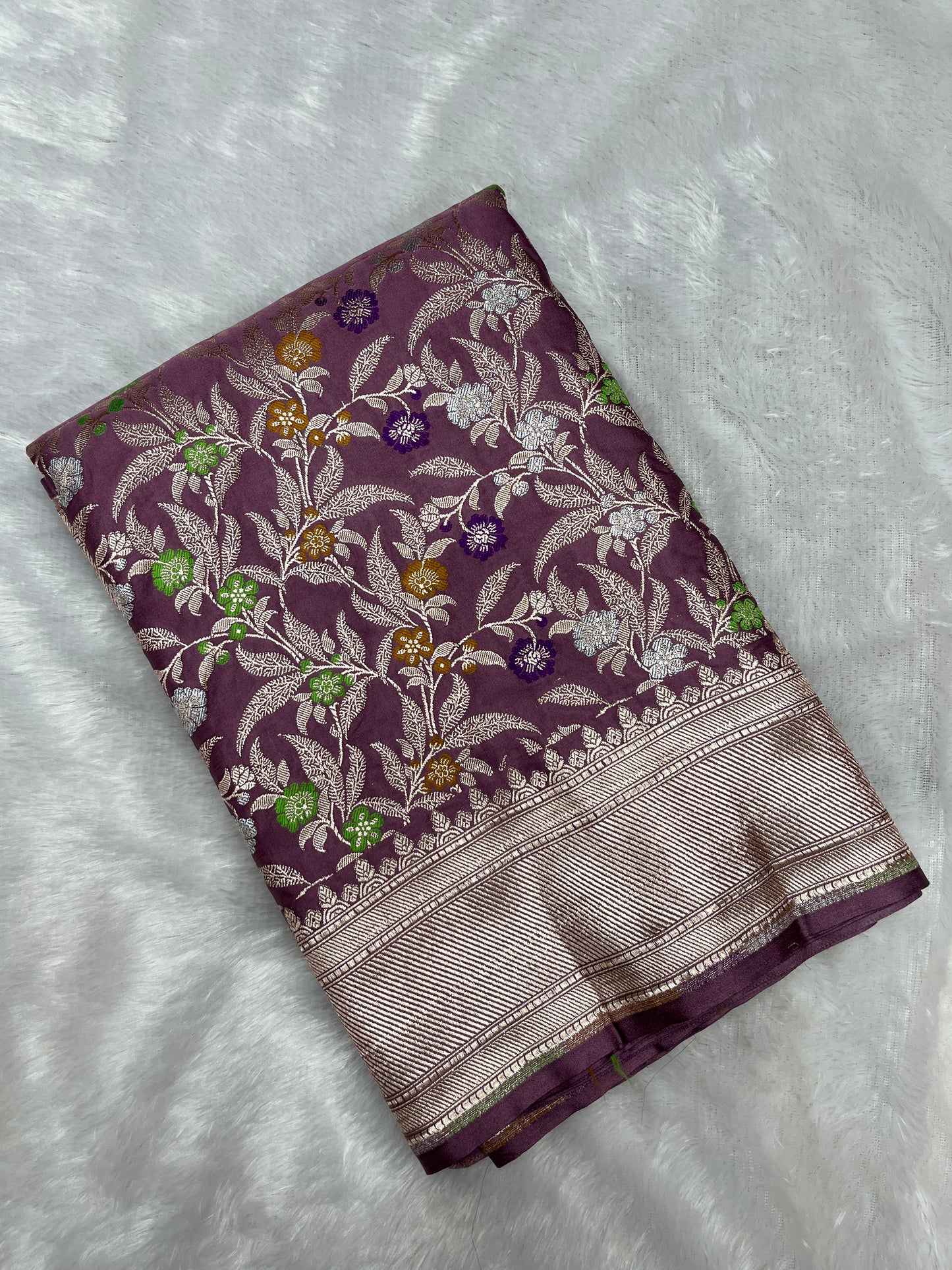 Meenakari Mashru Katan Banarsi Saree