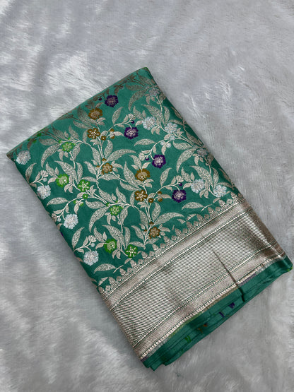 Meenakari Mashru Katan Banarsi Saree
