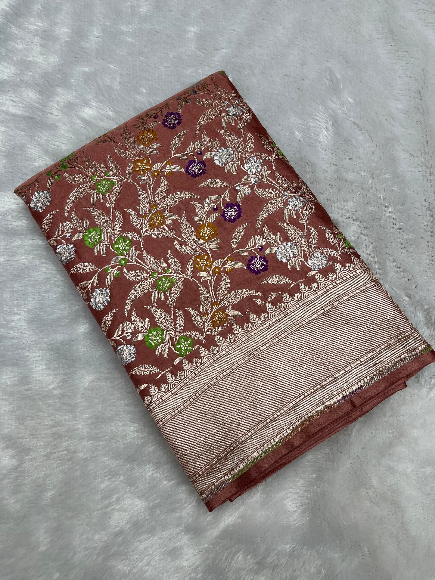 Meenakari Mashru Katan Banarsi Saree