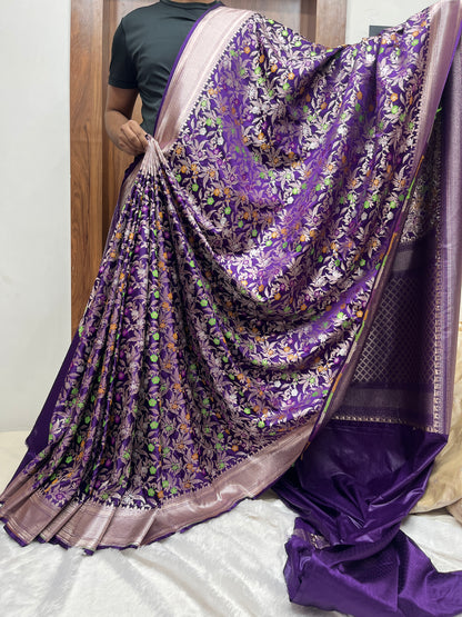 Meenakari Mashru Katan Banarsi Saree