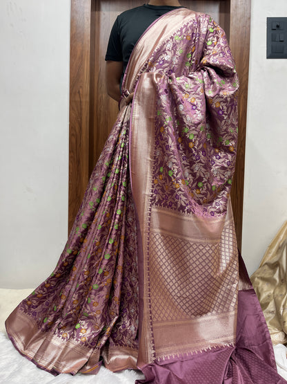 Meenakari Mashru Katan Banarsi Saree