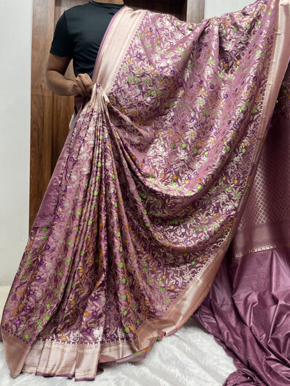 Meenakari Mashru Katan Banarsi Saree
