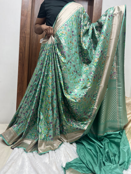Meenakari Mashru Katan Banarsi Saree