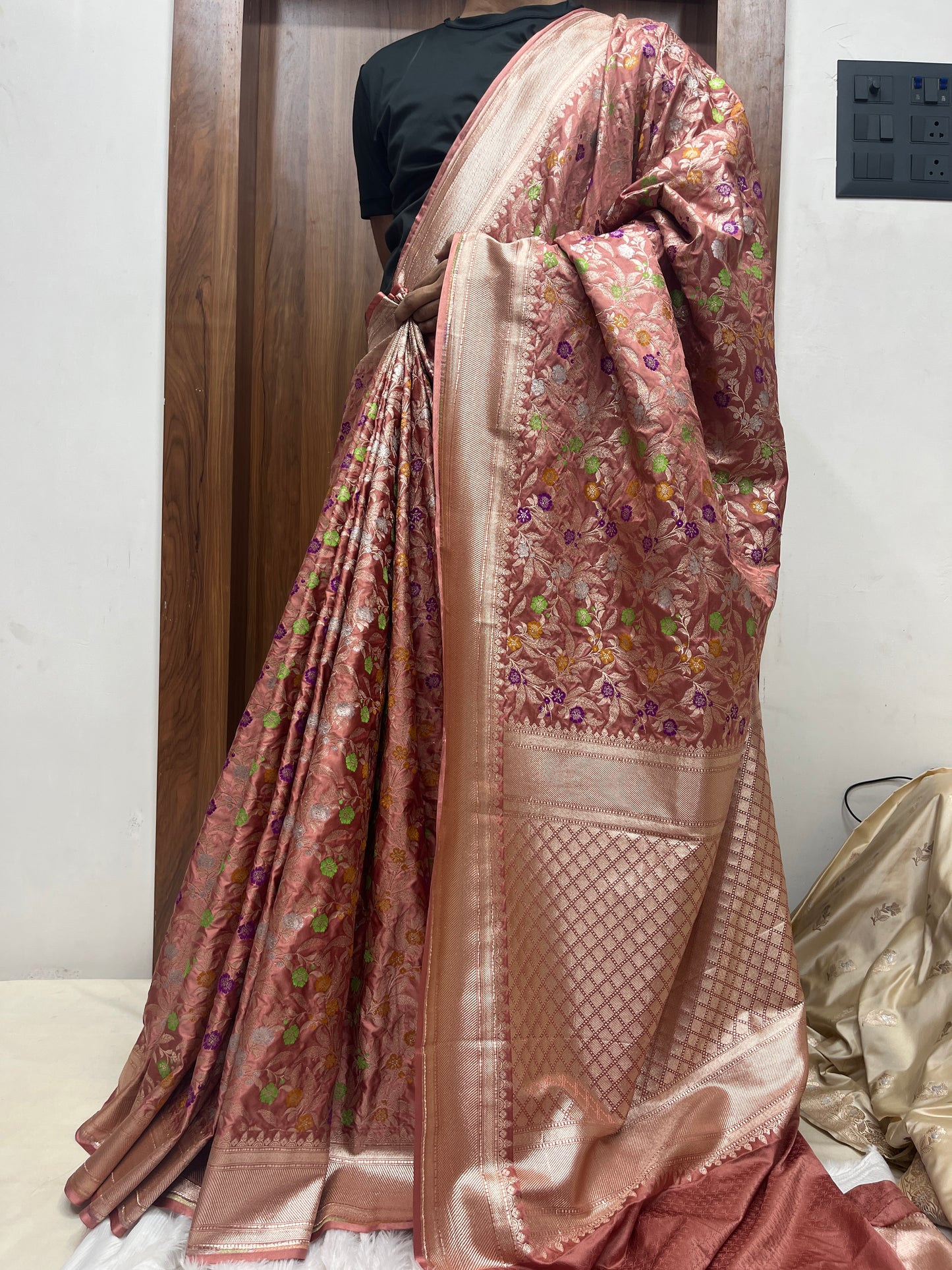 Meenakari Mashru Katan Banarsi Saree