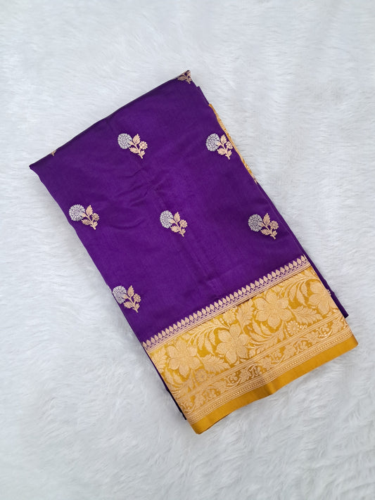 Sona Rupa Kadhwa Mango Silk Banarasi Saree