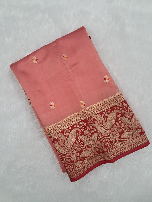 Minakari Kadhwa Mango Silk Banarasi Saree