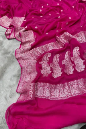 Rani Khaddi Chiffon Banarasi Saree