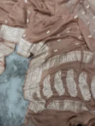 Brown Khaddi Chiffon Banarasi Saree