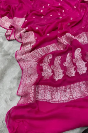Rani Khaddi Chiffon Banarasi Saree