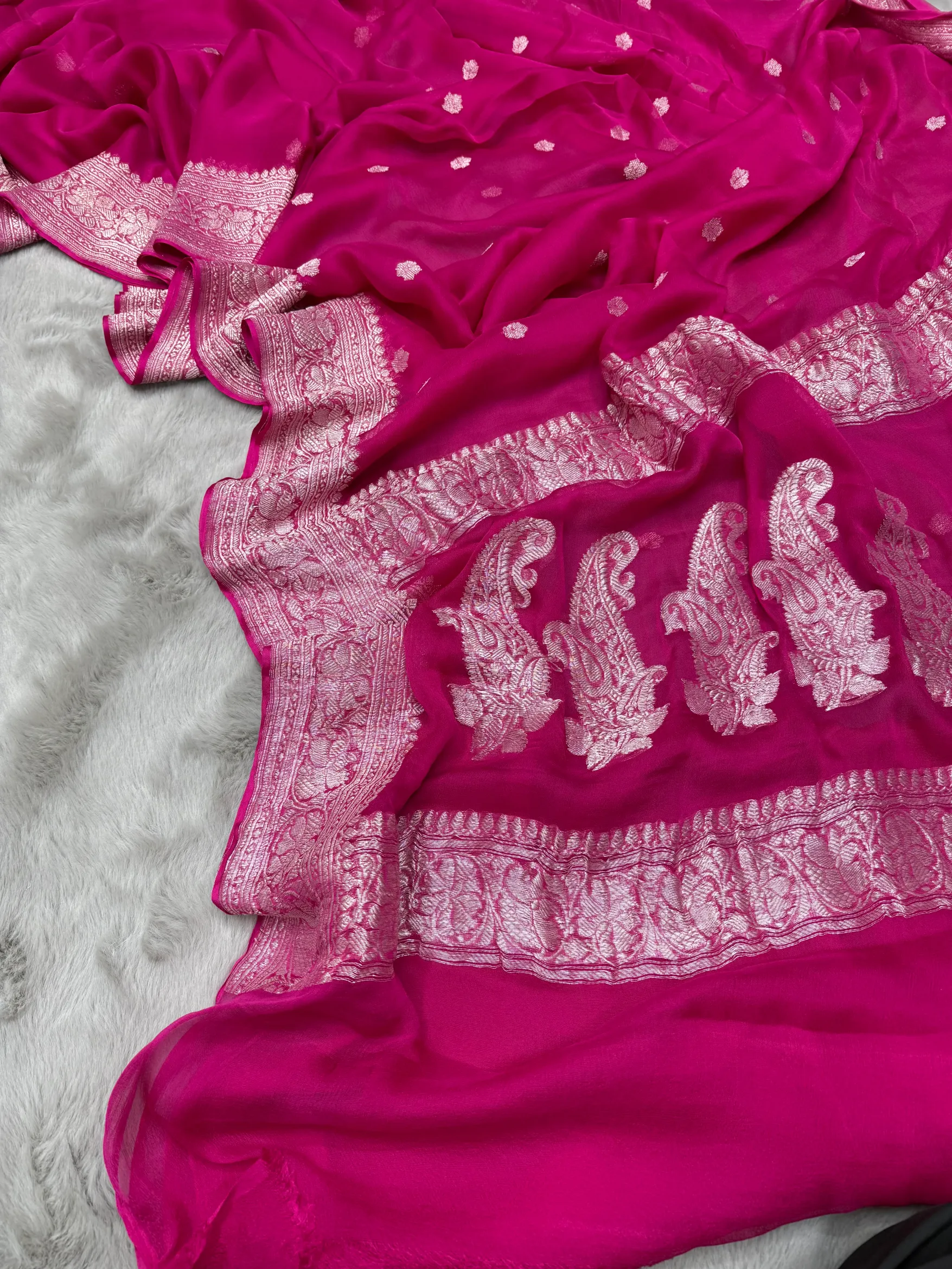Rani Khaddi Chiffon Banarasi Saree