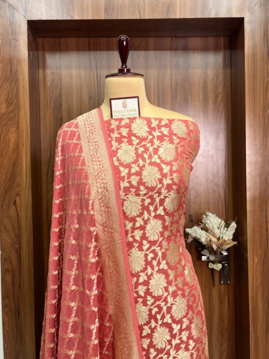 Gajri Khaddi Georgette Banarasi Suit
