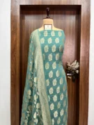 Mint Green Khaddi Georgette Banarasi Suit