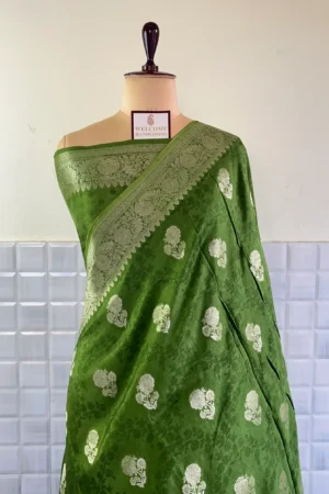 Mehendi Tanchui Buti Munga Silk Saree