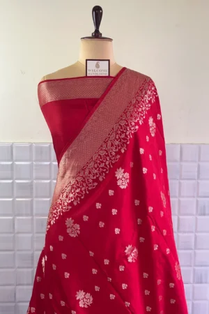 Rani Mashroom Buti Munga Silk Saree