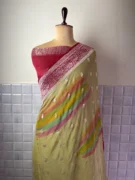 Yellow Rangkat Khaddi Chiffon Banarasi Saree