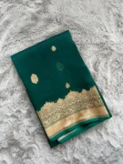 Green Pure Kora Silk Banarasi Saree