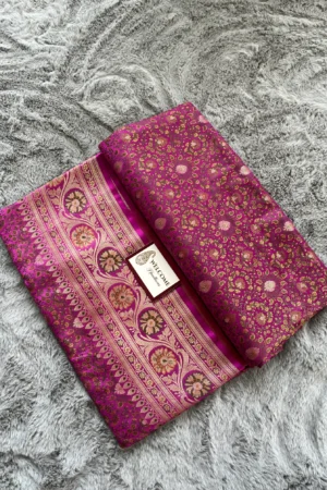 Rani Minakari Mashru Katan Banarasi Saree