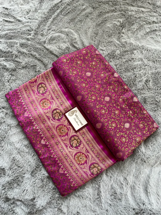 Rani Minakari Mashru Katan Banarasi Saree