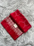 Red Mashru Katan Banarasi Saree