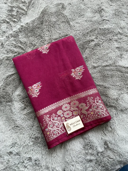 Cherry Minakari Viscose Silk Banarasi Saree