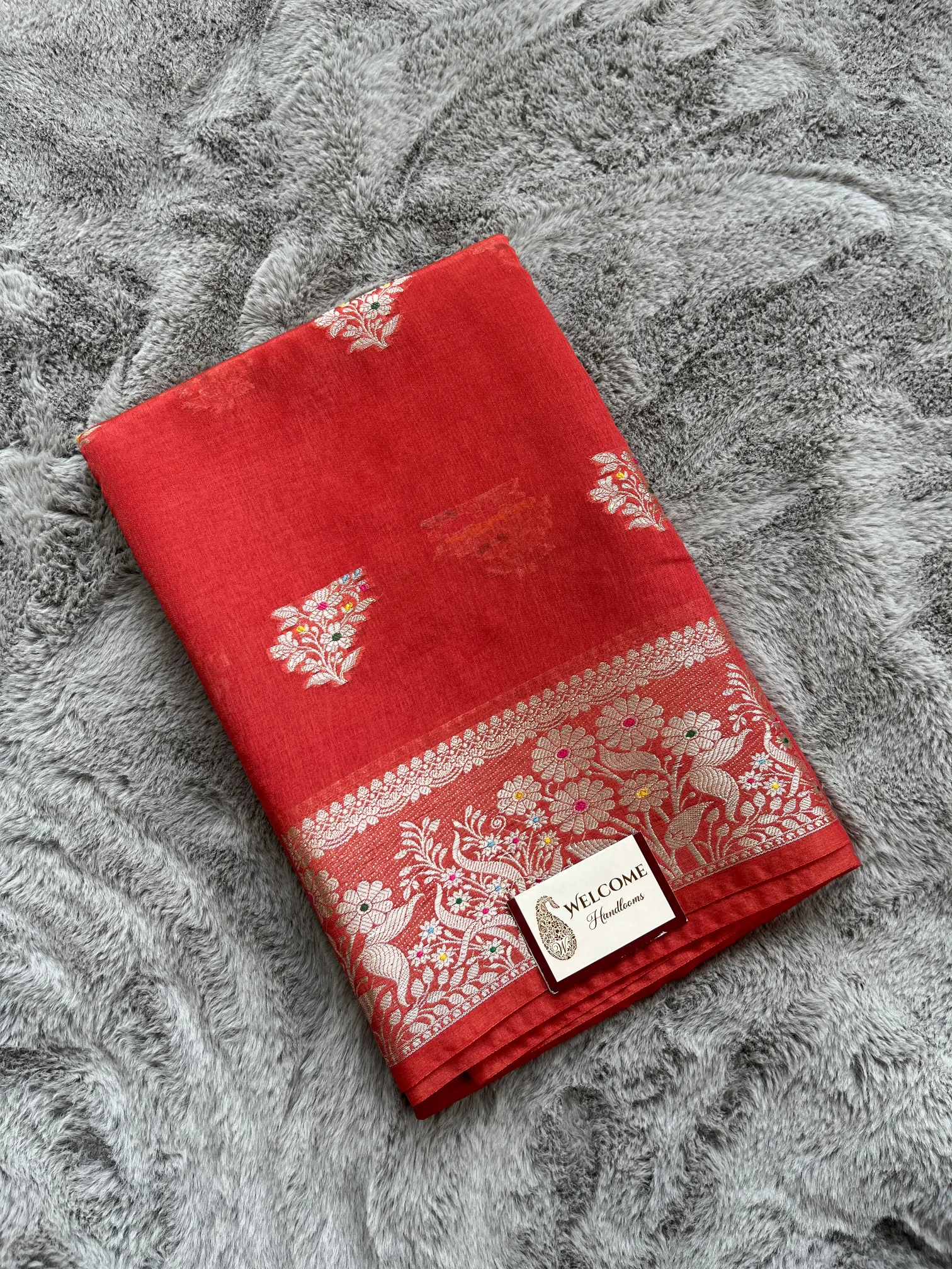 Red Minakari Viscose Silk Banarasi Saree